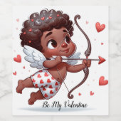 Cupido's charme is mijn Valentijn Wijn Etiket (Enkel label)