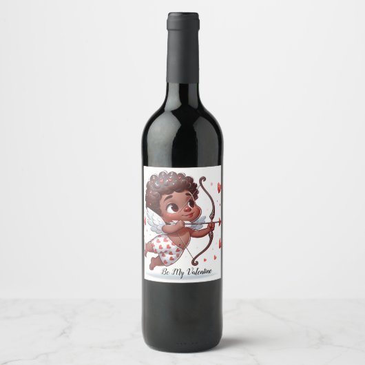 Cupido's charme is mijn Valentijn Wijn Etiket (Voorkant)