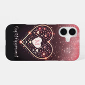 Cupido's Confetti hart iPhone 16 Hoesje (Achterkant horizontaal)