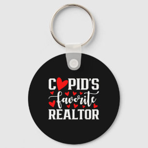 Cupido's favoriete makelaar Schattig hart Valentij Sleutelhanger