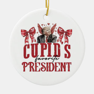 Cupido's Favoriete President Valentijn Trump Keramisch Ornament