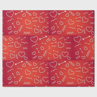 Cupido's Koker: Abstract Geometrisch Liefdespatroo Cadeaupapier