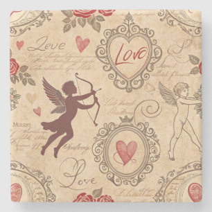 Cupido's Romantische Patroon (3) Stenen Onderzetter