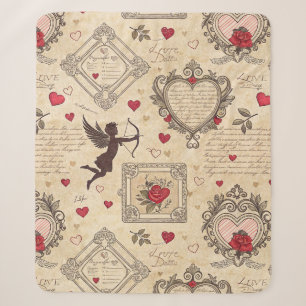  Cupido's Romantische Patroon (8) Sherpa Deken