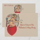 Cupido's Valentijnsbericht Feest Uitnodiging (Voorkant / Achterkant)