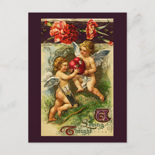 Cupids and Carnations Vintage Valentine Feestdagenkaart