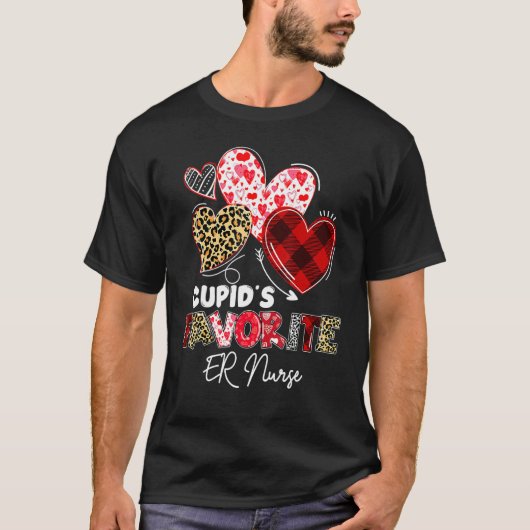 Cupid's Favorite ER Emergency Nurse Valentine Buff T-shirt (Voorkant)