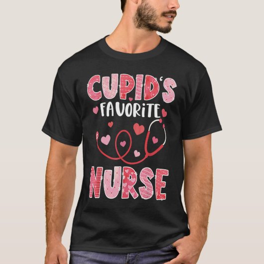 Cupid's Favorite Nurse Valentine's Day T-shirt (Voorkant)