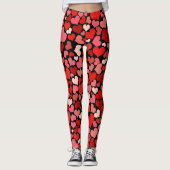 Cupid's Love Hearts Red Pink Valentijns Black Leggings (Voorkant)