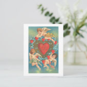 Cupids met hart (2) briefkaart (Staand voorkant)