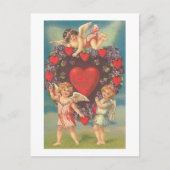 Cupids met hart (4) briefkaart (Voorkant)