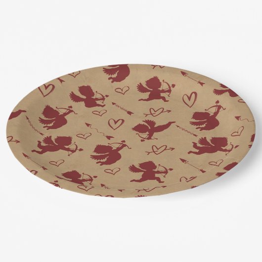 Cupids Pijlen en Hartjes ID630 Papieren Bordje (Gekanteld)