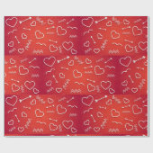 Cupid's Quiver: Abstract Geometric Love Pattern Cadeaupapier (Vlak)
