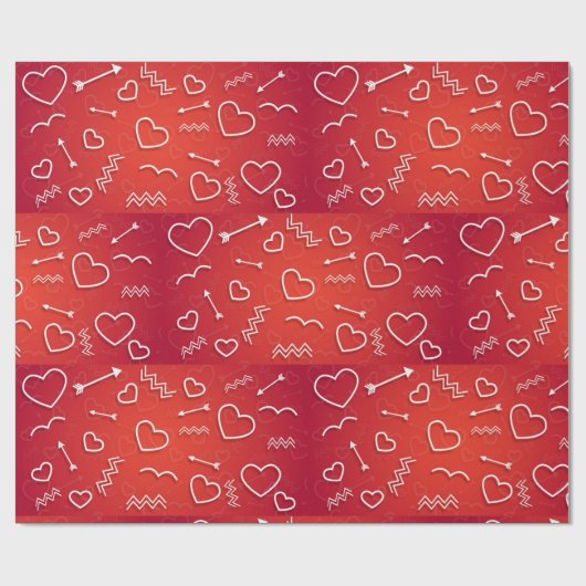 Cupid's Quiver: Abstract Geometric Love Pattern Cadeaupapier (Vlak)