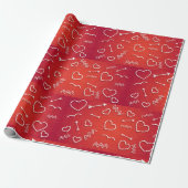 Cupid's Quiver: Abstract Geometric Love Pattern Cadeaupapier (Uitgerold)