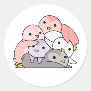 Cupioromantic Flag Pride Lgbtq Cute Penguin Ronde Sticker