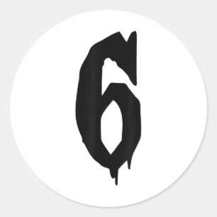 Cuple-kostuum-duo 67 zes zeven meme grappig ronde sticker