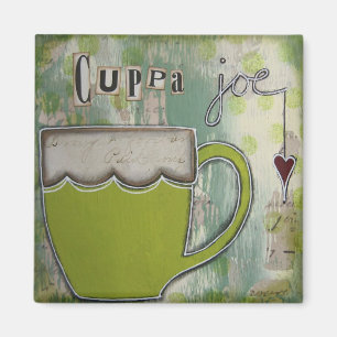 "Cuppa Joe" Art Magnet van Nancy Lefko Magneet
