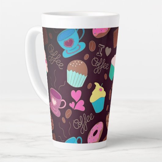 Cups en cupcakes, koffie latte mok (Linkerhoek)