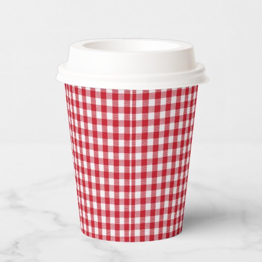 Cups van rood en wit gingham-papier - HAMbyWG Papieren Bekers (Rechts)