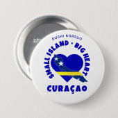 CURAÇAO Big Heart Fun Custom Dushi Korsuo Ronde Button 7,6 Cm (Voorkant /achterkant)