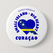 CURAÇAO Big Heart Fun Custom Dushi Korsuo Ronde Button 7,6 Cm (Voorkant)