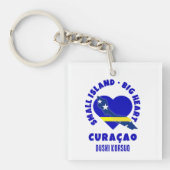 CURAÇAO Big Heart Fun Custom Dushi Korsuo Sleutelhanger (voorkant)