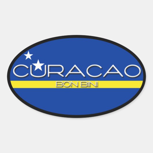 Curaçao - Bon Bini Ovale Sticker (Voorkant)