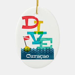 Curaçao Duiken - Kleurrijke Scuba Keramisch Ornament