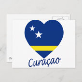 Curacao Flag Heart Briefkaart (Voorkant / Achterkant)