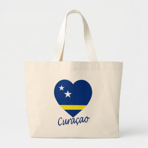 Curacao Flag Heart Grote Tote Bag