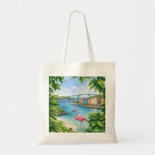 Curaçao Flamingo Tropisch Strand Tote Bag