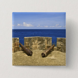 Curaçao. Fort Beekenburg Caracasbaai. Vierkante Button 5,1 Cm