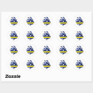 Curaçao gescheurde vlag ronde sticker
