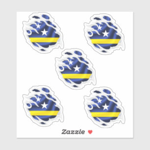 Curaçao gescheurde vlag sticker