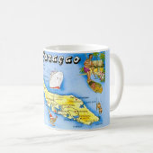Curacao Island Map Postcard Mug (Devant droit)