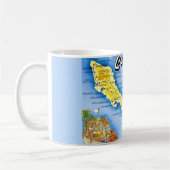 Curacao Island Map Postcard Mug (Gauche)