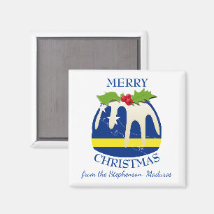 CURAÇAO Korsou Feestelijke Plum Pudding Kerstm Magneet