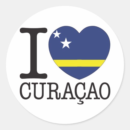 Curacao Liefde v2 Ronde Sticker (Voorkant)