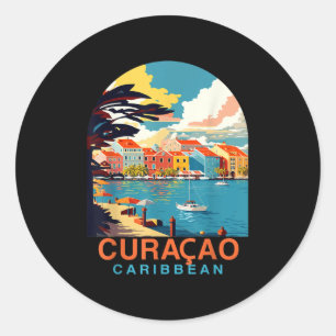Curacao Reizen Zomervakantie Curacao Caribbean I Ronde Sticker