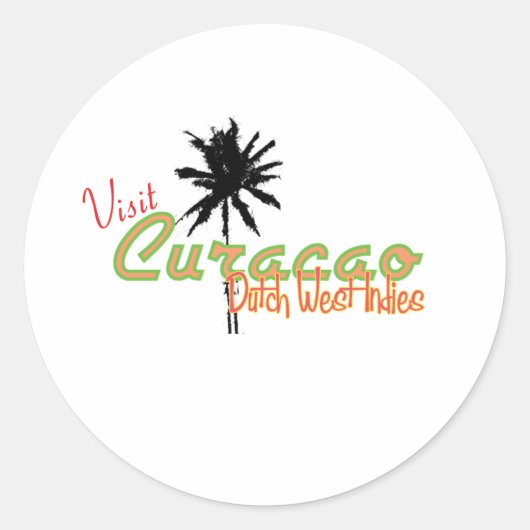 Curacao Ronde Sticker (Voorkant)