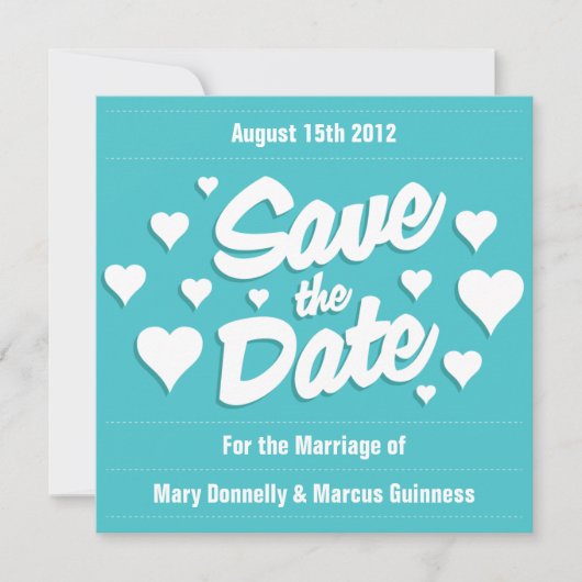 Curacao Sauvez la date Coeurs Invitation (Devant)