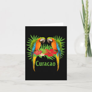 Curacao Vakantie Papegaaien Tropische Bloemen Groe Kaart