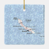 Curaçao Vintage Map Keramisch Ornament (Achterkant)