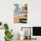 Curaçao vintage travel poster art. (Bureau à domicile)