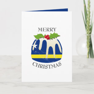 CURACAO VLAG Feestelijke Plum Pudding Kerstmis Feestdagen Kaart