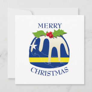 CURACAO VLAG Feestelijke Plum Pudding Kerstmis Feestdagenkaart