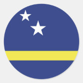 Curaçao vlag ronde sticker (Voorkant)