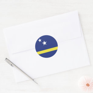 Curaçao vlag ronde sticker