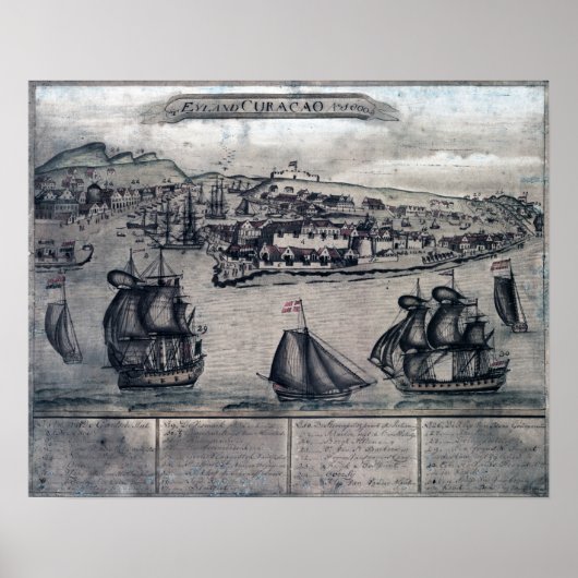 CuracaoPanoramic MapCuracao, Nederland Poster (Voorkant)